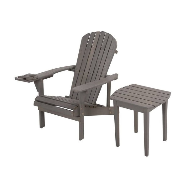 Earth Collection Adirondack Chair with phone and cup holder (1 Chair and 1 End table set)