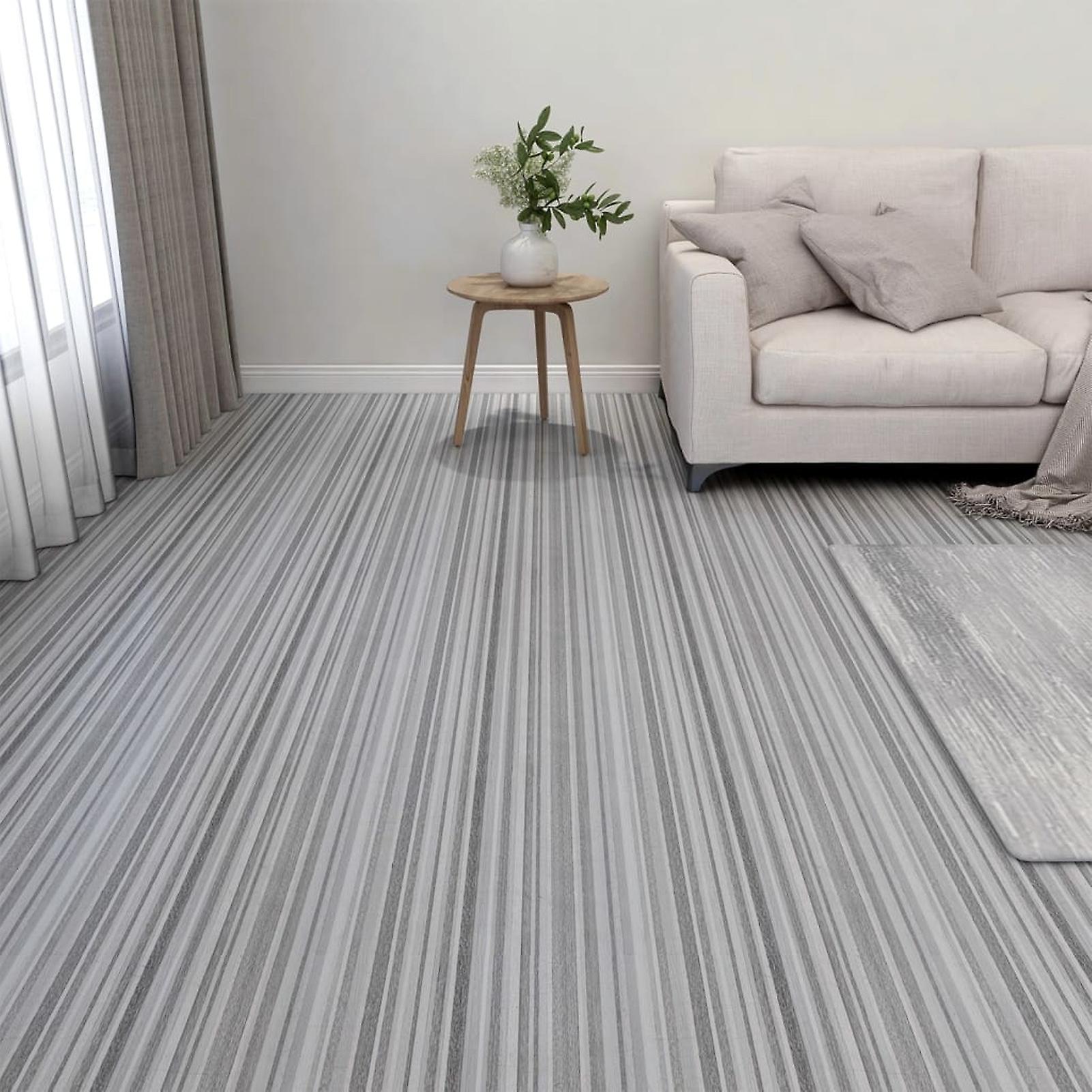 Self-adhesive Flooring Planks 20 Pcs Pvc 1.86 M Light Grey No.359608