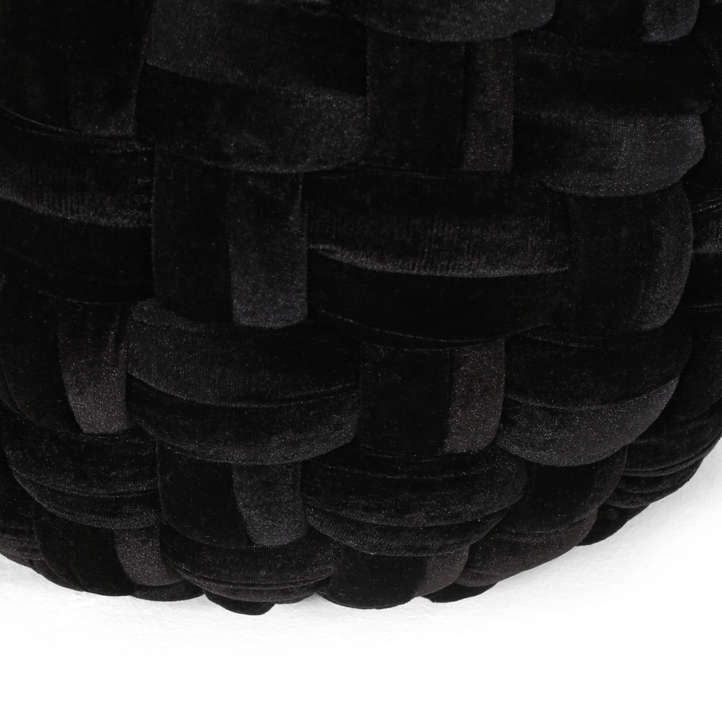 Colerain Modern Glam Handcrafted Cable Weave Velvet Round Pouf