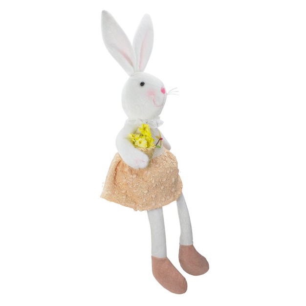 White And Pink Girl Bunny Rabbit Easter And Spring Table Top Figure