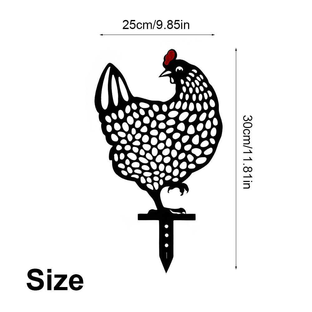 ZTOO Chicken Statue Sculpture Yard Art Garden Decoration Outdoor Backyard Lawn Lifelike Hen Stakes Ornaments Garden Silhouette Stakes Chicken Yard Art Decor