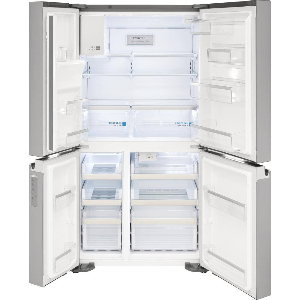 FRIGIDAIRE GALLERY 36 in. Wide 21.5 cu. ft. Counter-Depth 4-Door Refrigerator in Stainless Steel GRQC2255BF