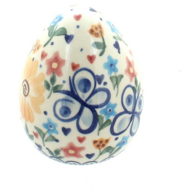 Blue Rose Polish Pottery 235 Vena Medium Decorated Egg