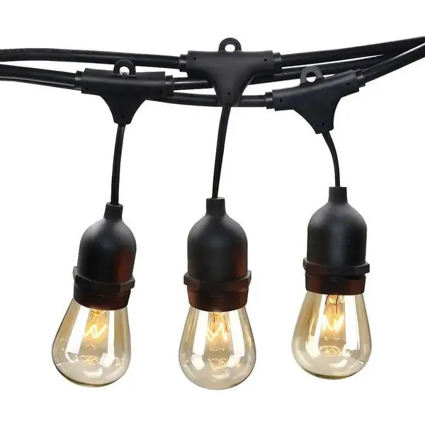 Outdoor Garden Hanging Light, 50ft, 24 Sockets, Weatherproof