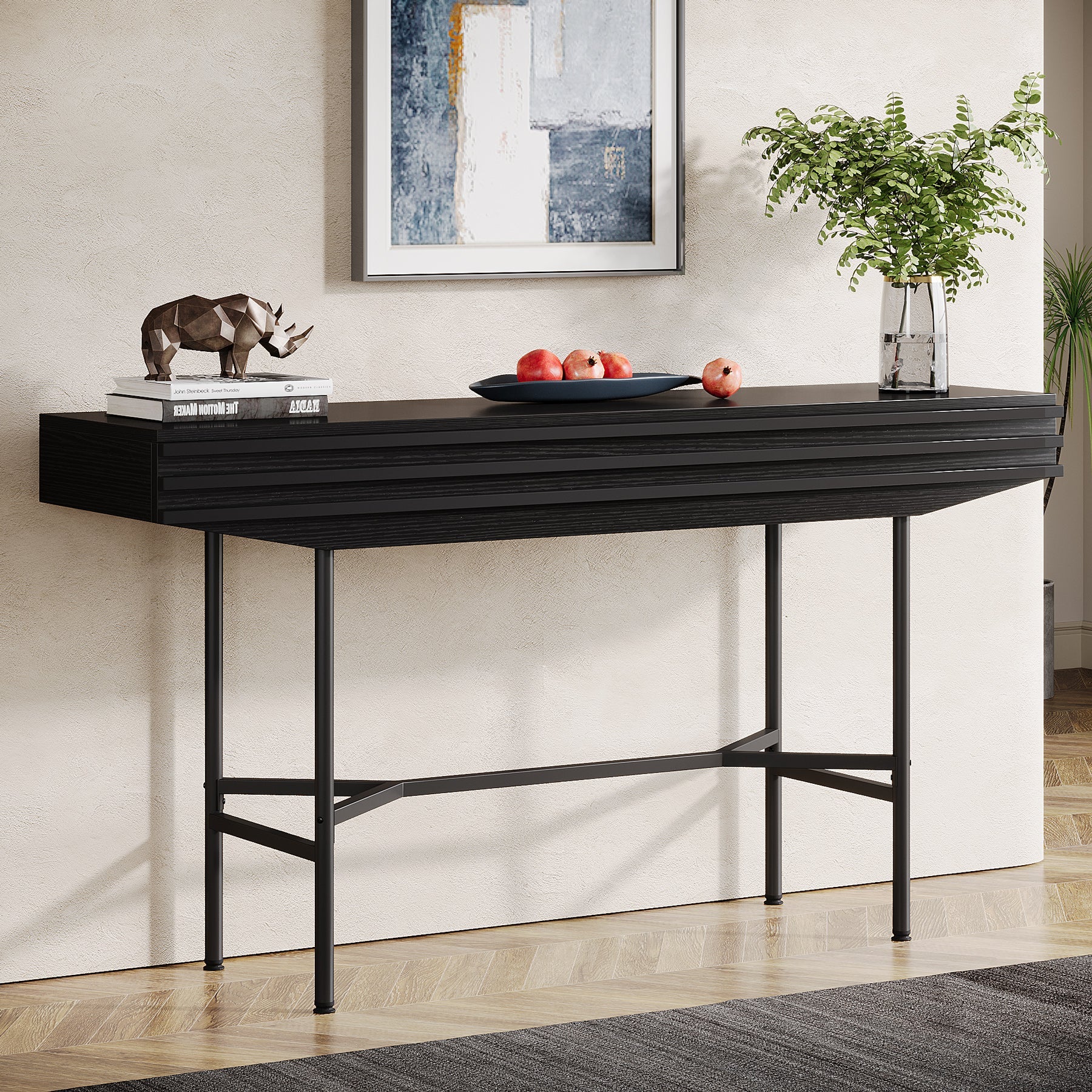 55-Inch Console Table, Narrow Sofa Table Hallway Foyer Table