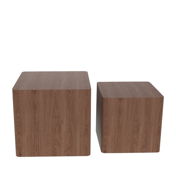 End Table Square Shape Nesting For Multi Spaces， Set of 2