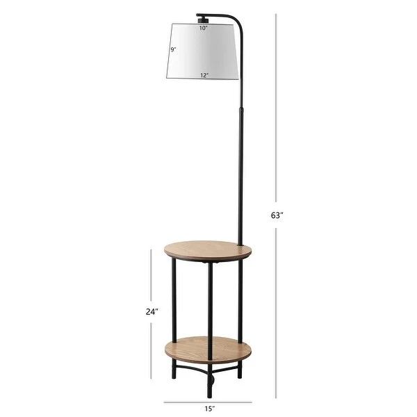 SAFAVIEH Lighting Henley 63-inch LED 2-shelf Floor Lamp - 15