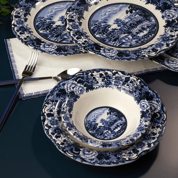 24 Pieces Blue Odyssey 6 Person Dinner Set 153.03.05.0037