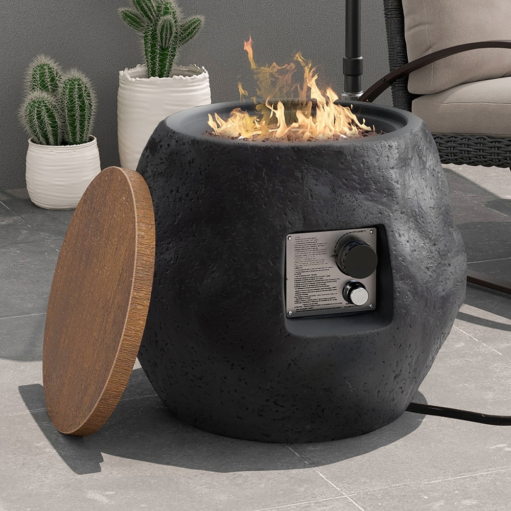 Outdoor Propane Firepit and Side Table   23\