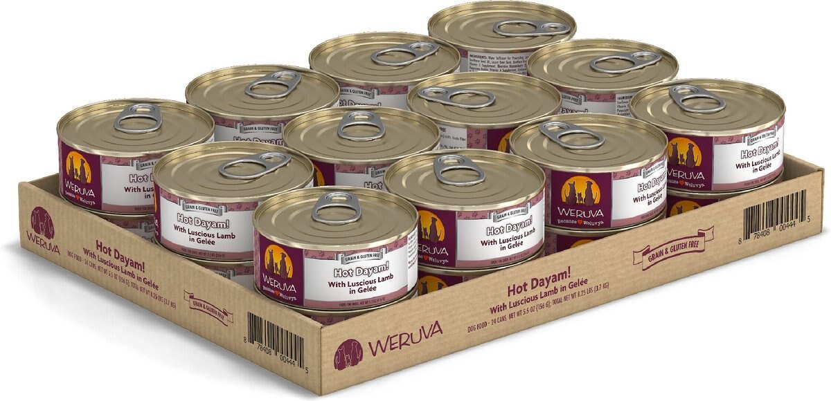 Weruva Hot Dayam! With Luscious Lamb in Gelee Grain-Free Canned Dog Food 5.5oz Pack of 24