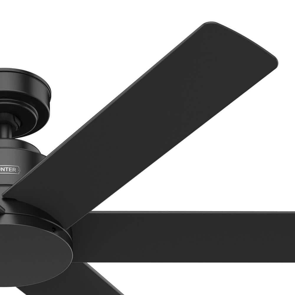 Hunter Kennicott 52 in Outdoor Matte Black Ceiling Fan with Wall Control