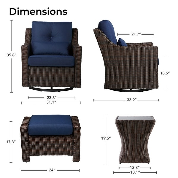 Murphy Outdoor Wicker Patio Furniture Swivel Glider Chair