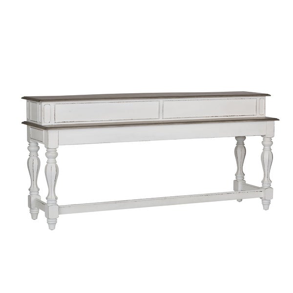 Magnolia Manor Antique White 4 Piece Console Set (1-Console 3-Stools)