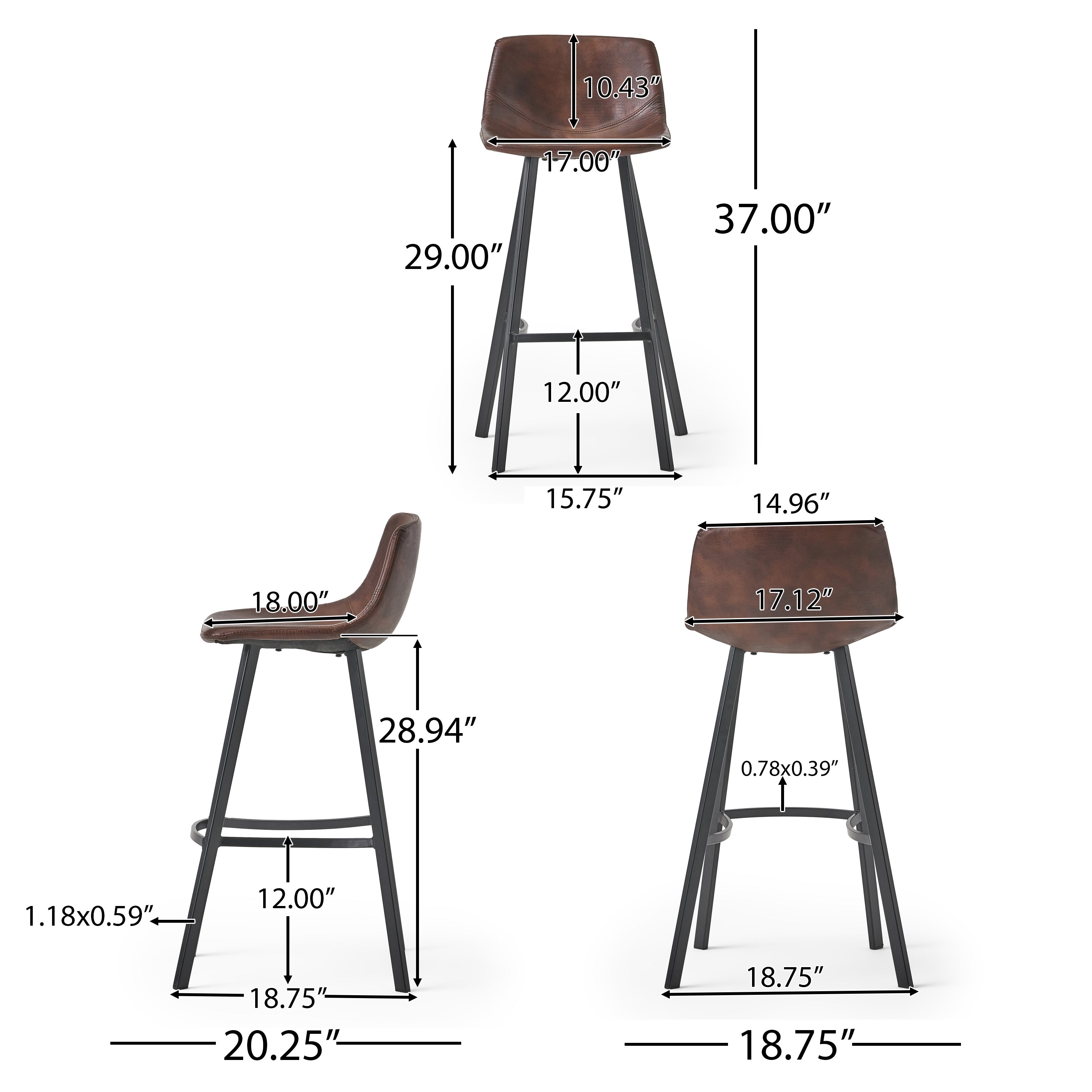 Rex Modern Upholstered Bar Stool (Set of 2)