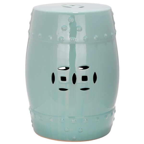 SAFAVIEH Paradise Treasures Light Blue Ceramic Decorative Garden Stool