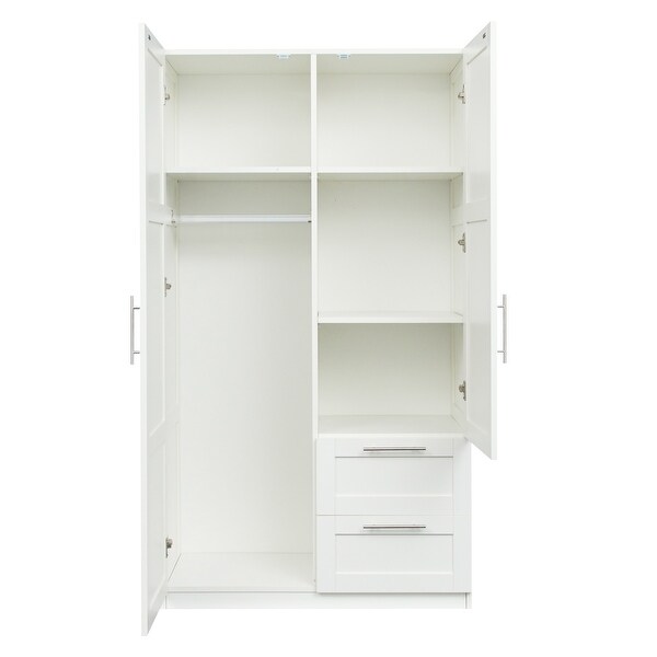 High Wardrobe Kitchen Cabinet with 2 Doors and 2 Drawers - - 35682211