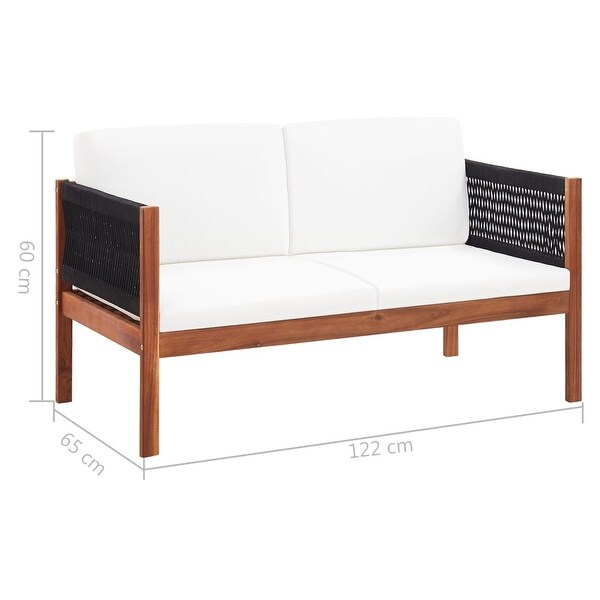 4 Piece Patio Lounge Set Solid Acacia Wood - Overstock - 36363725