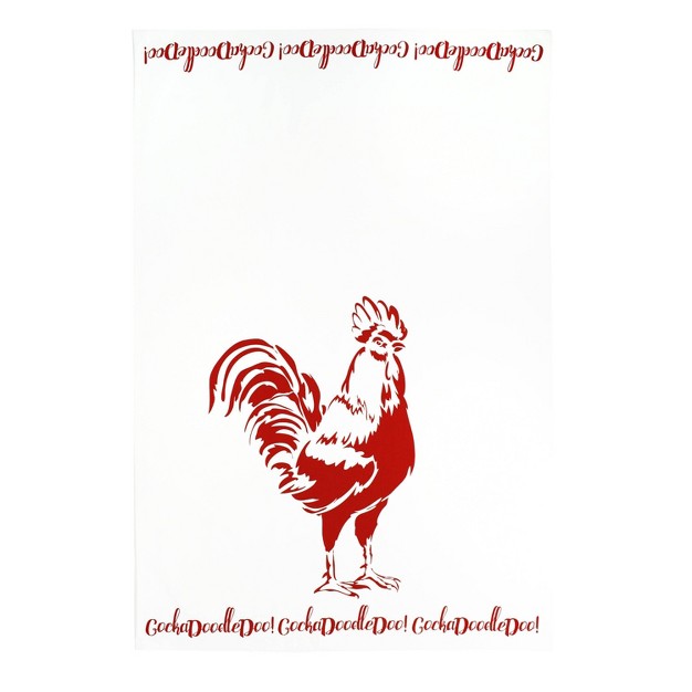 2pk Rooster Kitchen Towels Red Mu Kitchen