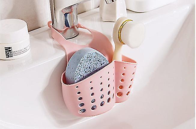 Kitchen Sink Hanging Basket Adjustable Snap Sponge Drain Rack For Washing Tools (b-l2)