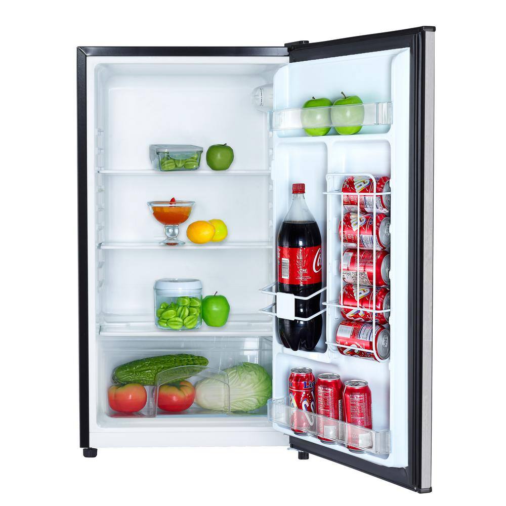 Magic Chef 3.2 cu. ft. Mini Fridge without Freezer in Platinum Steel MCAR320PSE