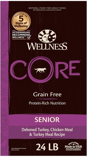 Wellness CORE Grain-Free Senior Deboned Turkey Recipe Dry Dog Food