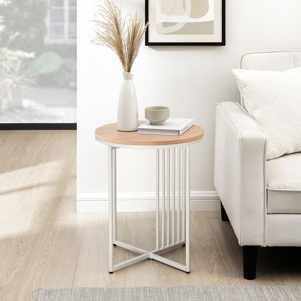 Middlebrook Metal-Slat Round Side Table