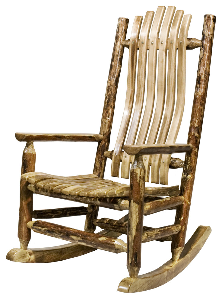 Glacier Country Collection Adult Log Rocker   Rustic   Rocking Chairs   by Beyond Stores  Houzz