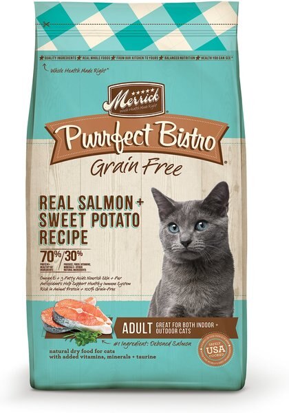 Merrick Purrfect Bistro Grain-Free Real Salmon + Sweet Potato Recipe Adult Dry Cat Food