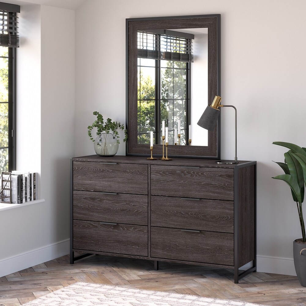 Atria 6 Drawer Dresser with Mirror by Bush Furniture