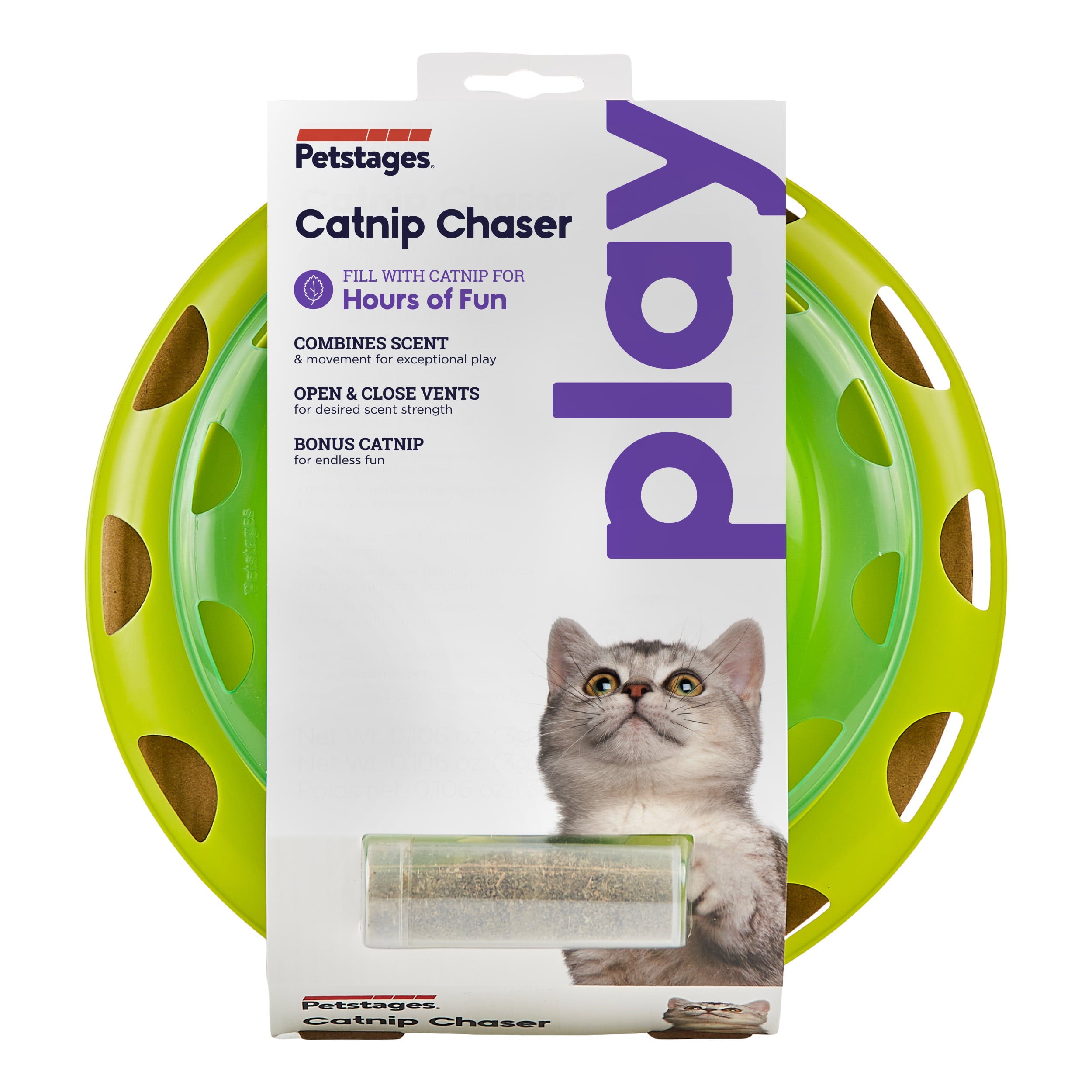 Petstages Catnip Chase Track Cat Toy， Green， One-Size