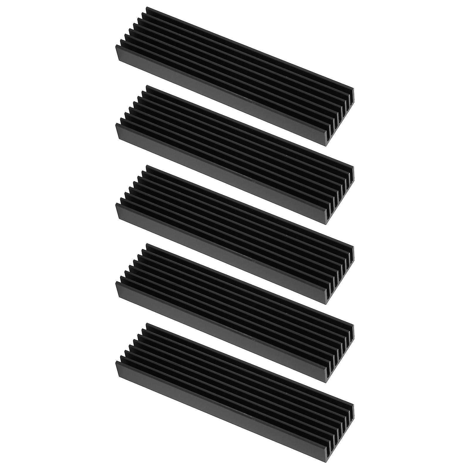 5pcs Heat Sink Black Aluminum Radiators For Cpu Amplifiers Modules Pcbs Q25 X 10 X 100