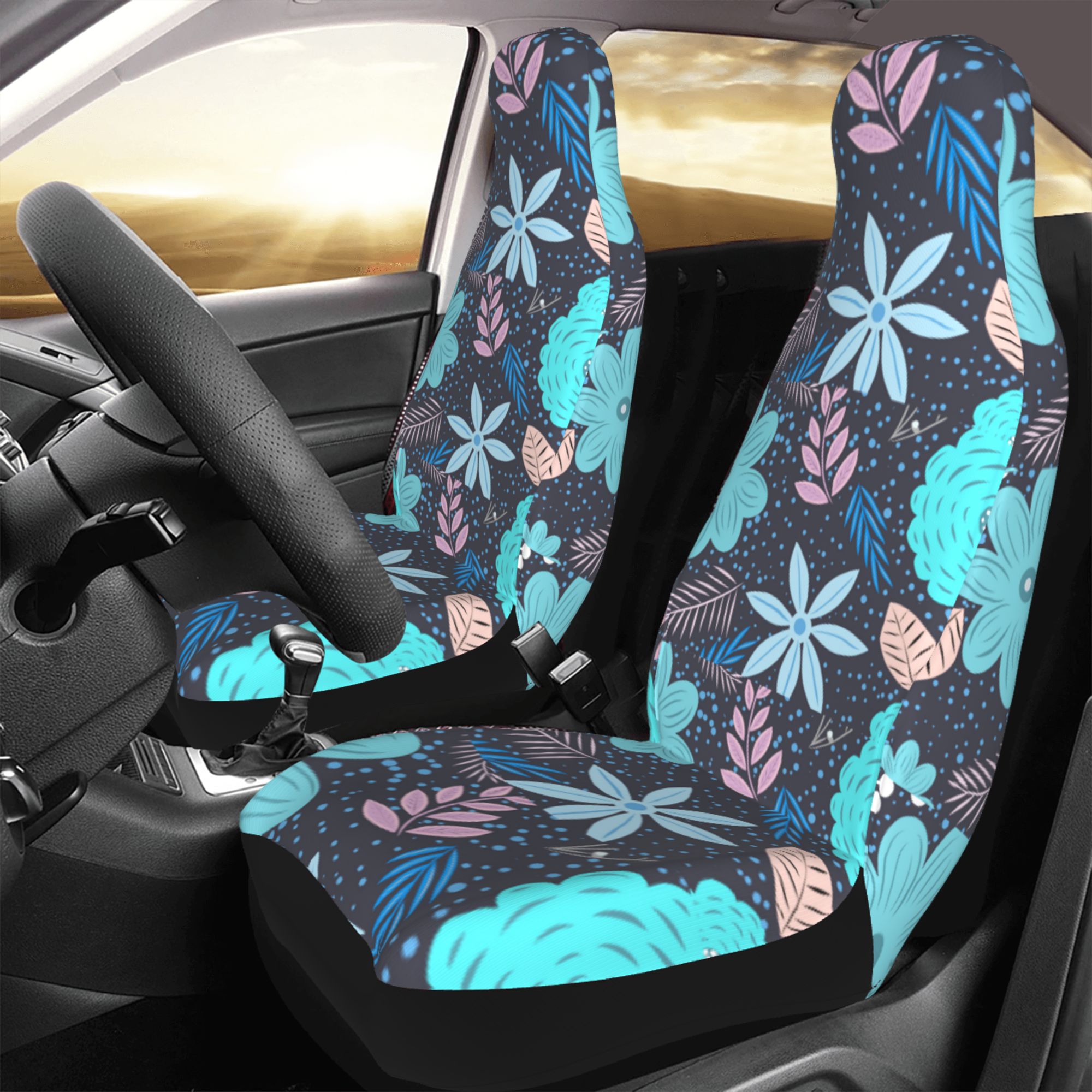 ZICANCN Car Seat Cover Flowers Texture Design Car Front Seat Covers Protectors ， Automotive Seat Covers for Cars Trucks Suv