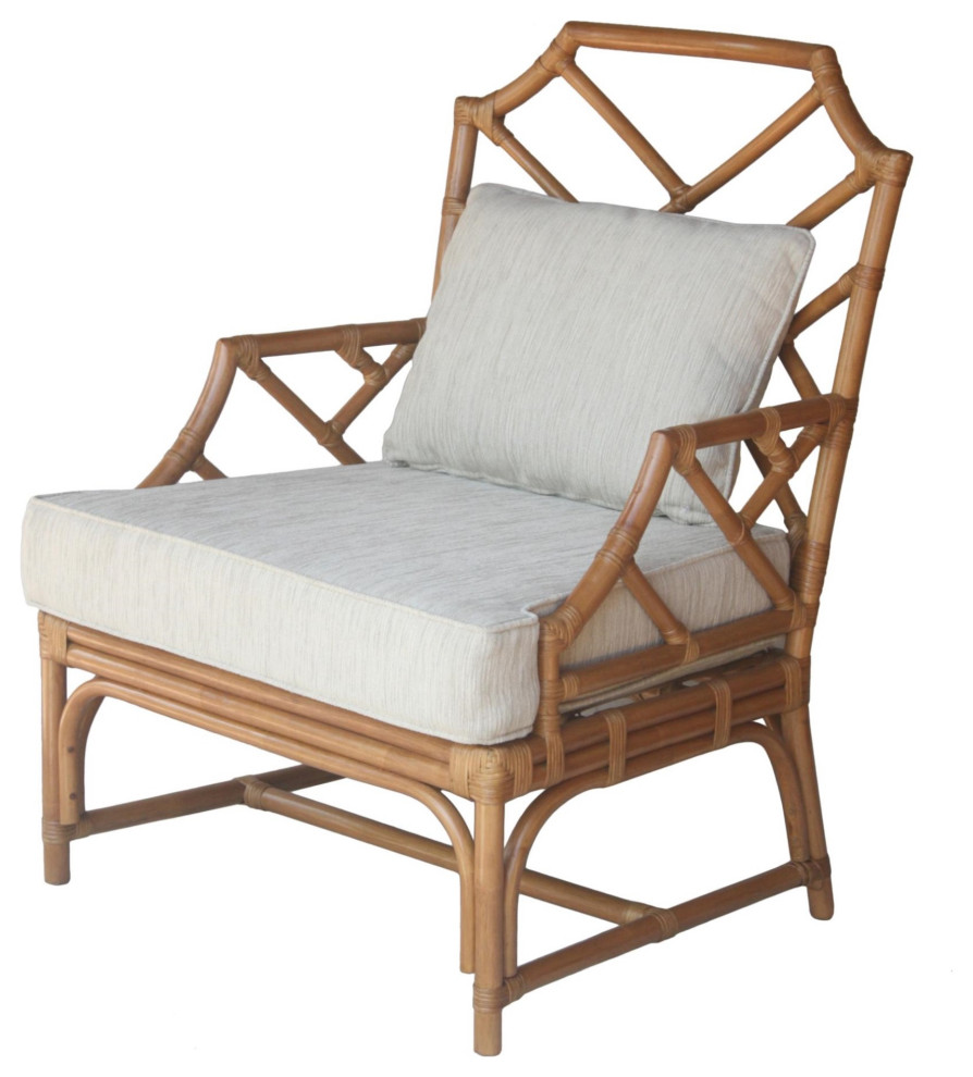 Kara Rattan Accent Arm Chair   Tropical   Armchairs And Accent Chairs   by VirVentures  Houzz