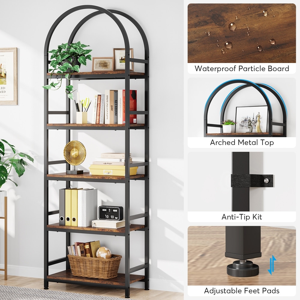 5 Tier Open Bookshelf  74\