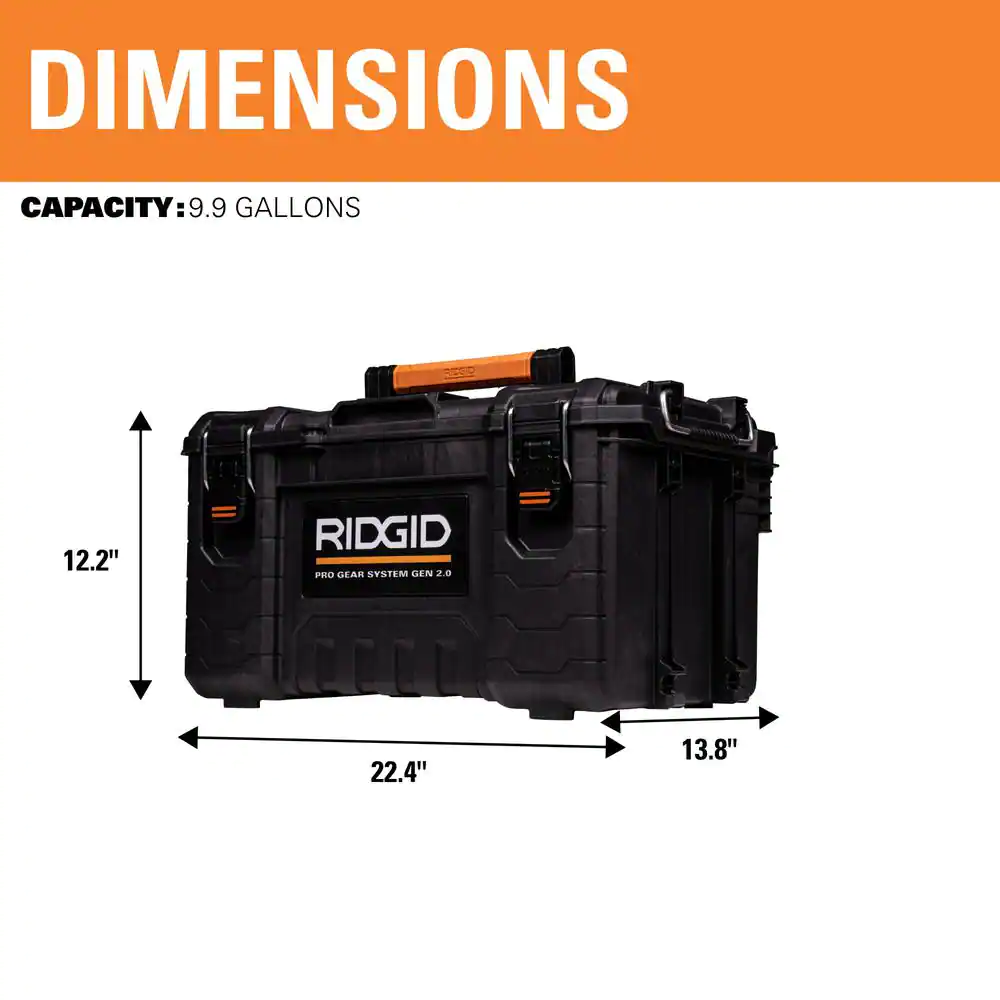 RIDGID 254067 2.0 Pro Gear System 22 in. Modular Tool Box Storage and Organizer