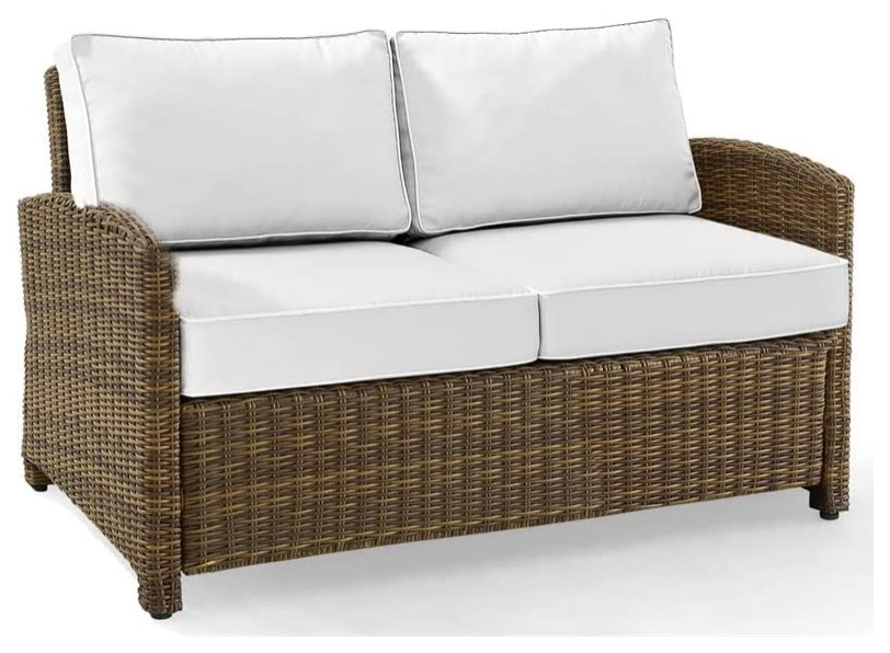 Outdoor Loveseat  Cushioned Seat With Removable Covers   Tropical   Outdoor Loveseats   by Decor Love  Houzz