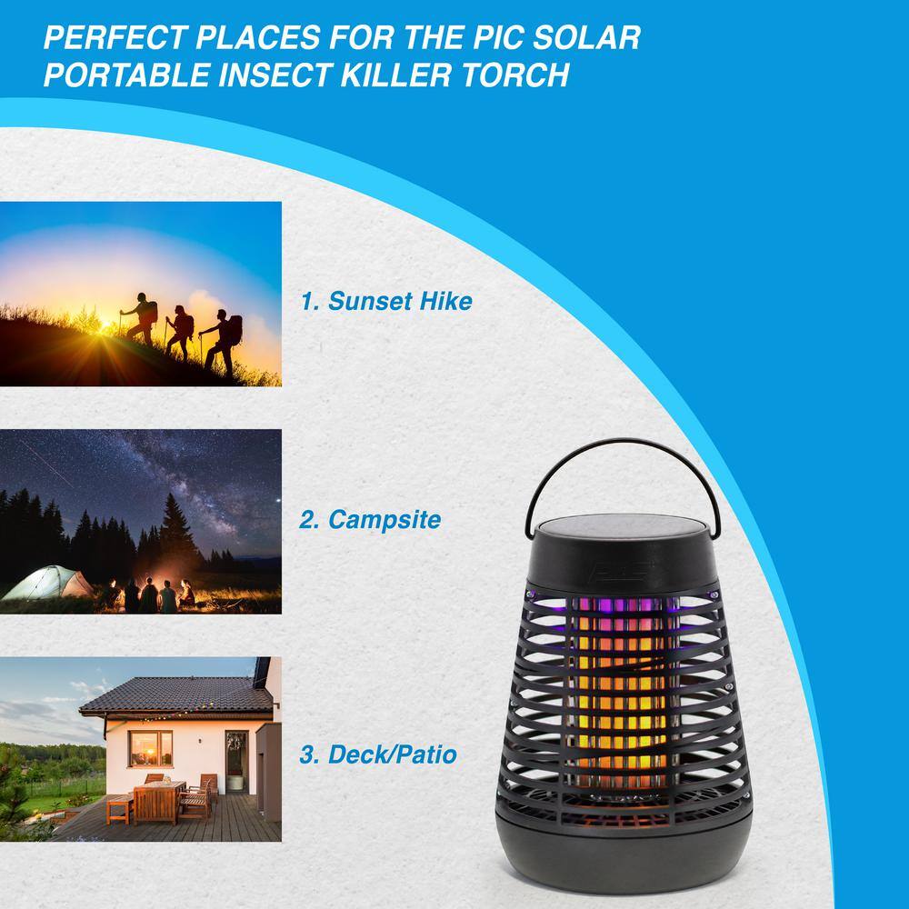 PIC Portable Solar Insect Killer Torch with LED Flame Effect FLPT