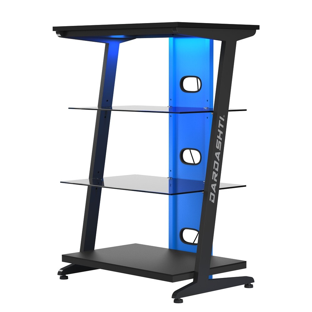 Dardashti 4 Tiered Tempered Glass Adjustable Gaming Shelf