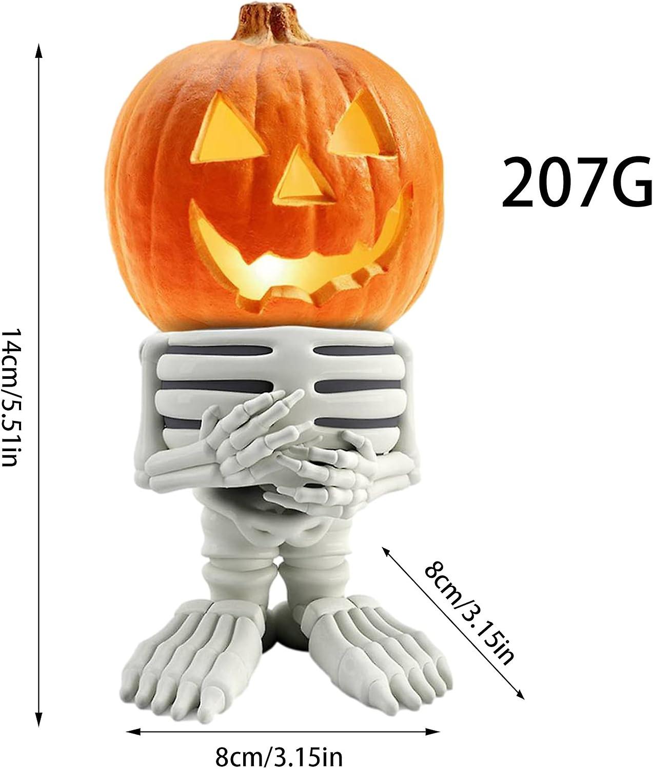 Luminous Pumpkin Knight Statue - Led Gnome Figurine Halloween Decoration Light | Halloween Decoration Lamp， Resin Table Night Light Lamp For Garden， L