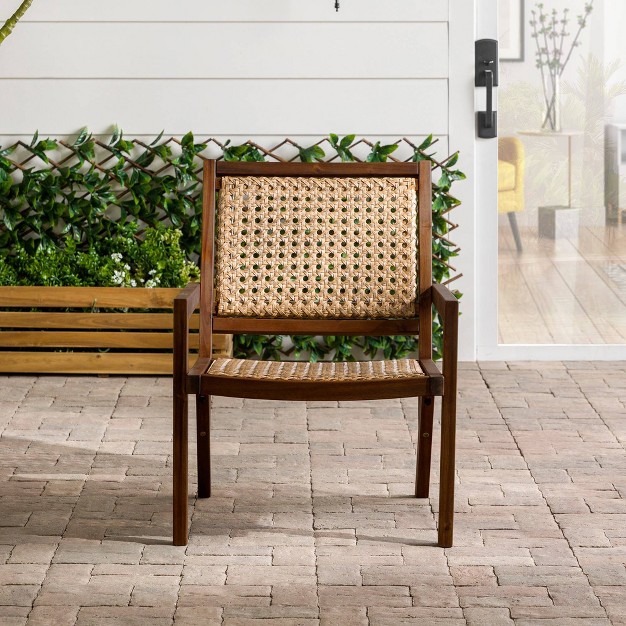 Saracina Home Modern Boho Acacia Outdoor Arm Chair