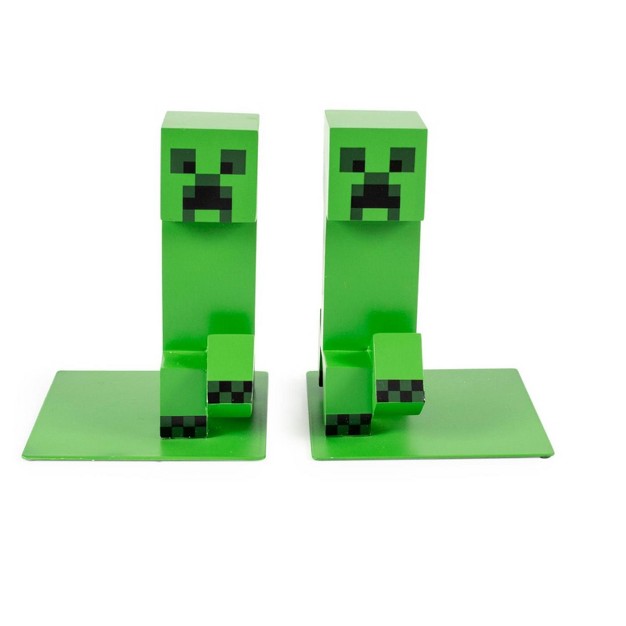 Ukonic Minecraft 6 inch Creeper Bookends Set Of 2