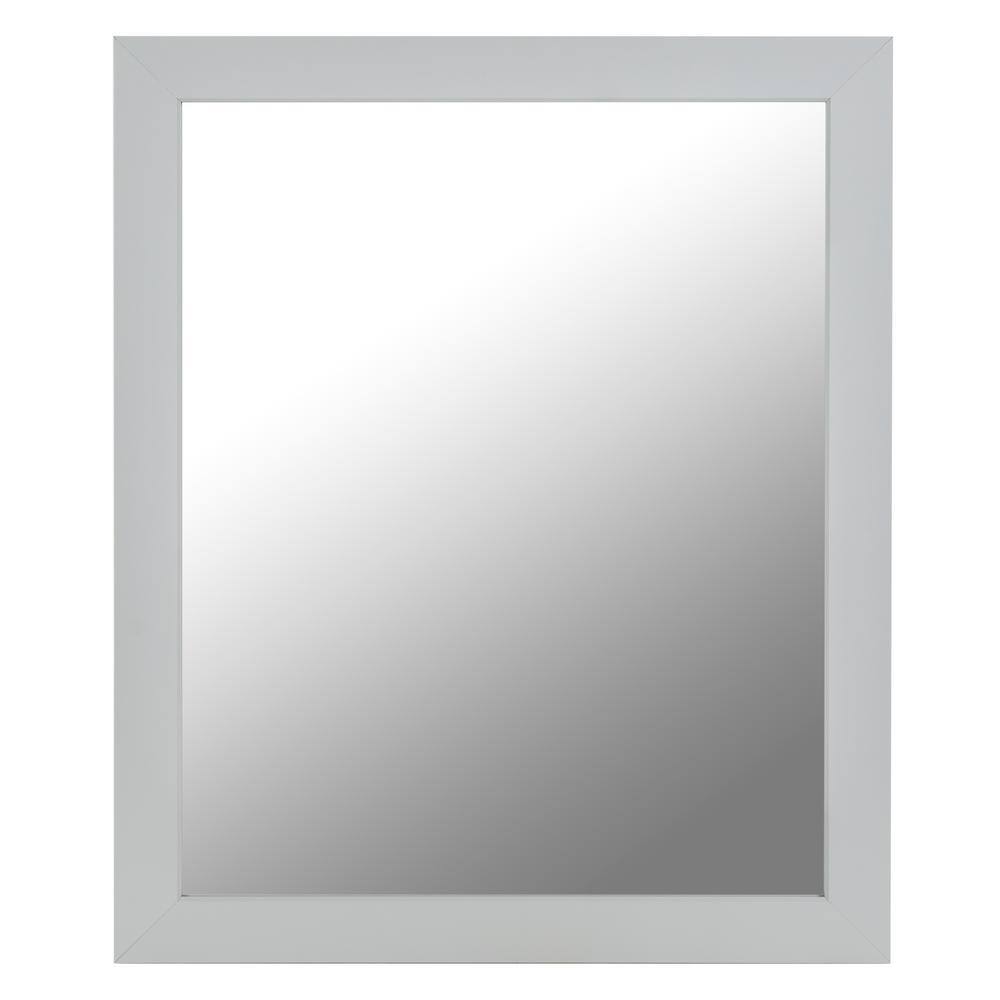 Home Decorators Collection 26.25 in. W x 32 in. H Rectangular Framed Wall Bathroom Vanity Mirror in Pearl Gray WM26-PG