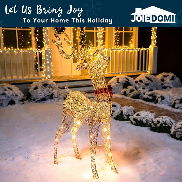 Joiedomi 5ft Champagne Christmas Reindeer Buck Yard Light Outdoor Decorations Champagne Buck