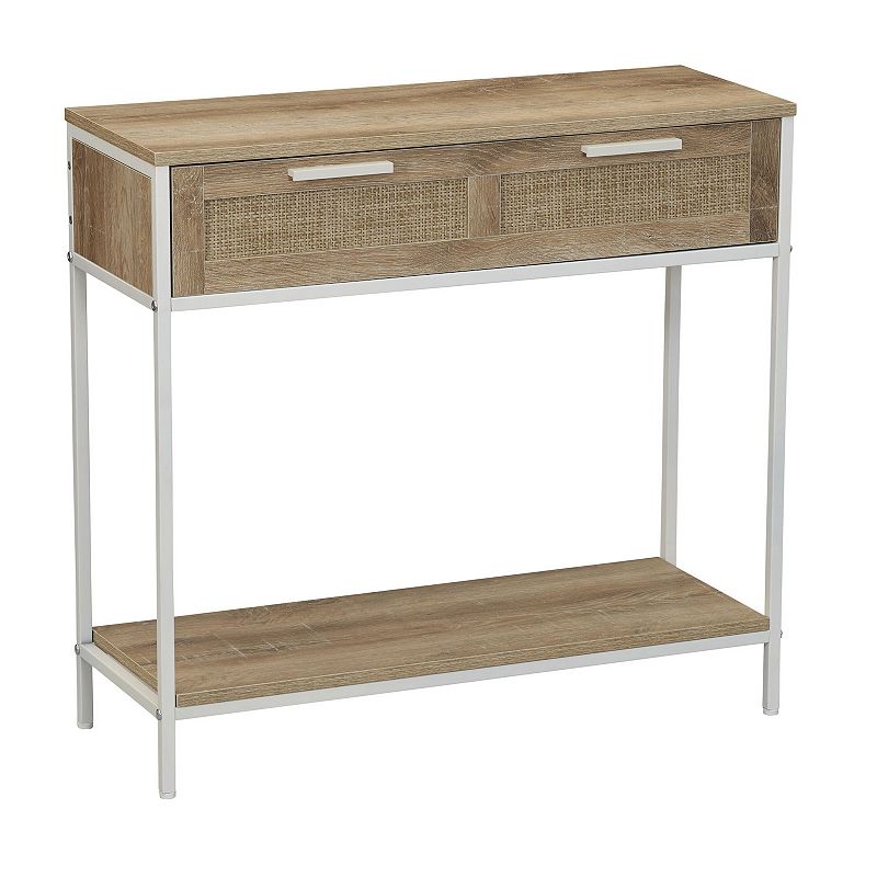 Household Essentials Modern Console Table with Drawer and Shelf