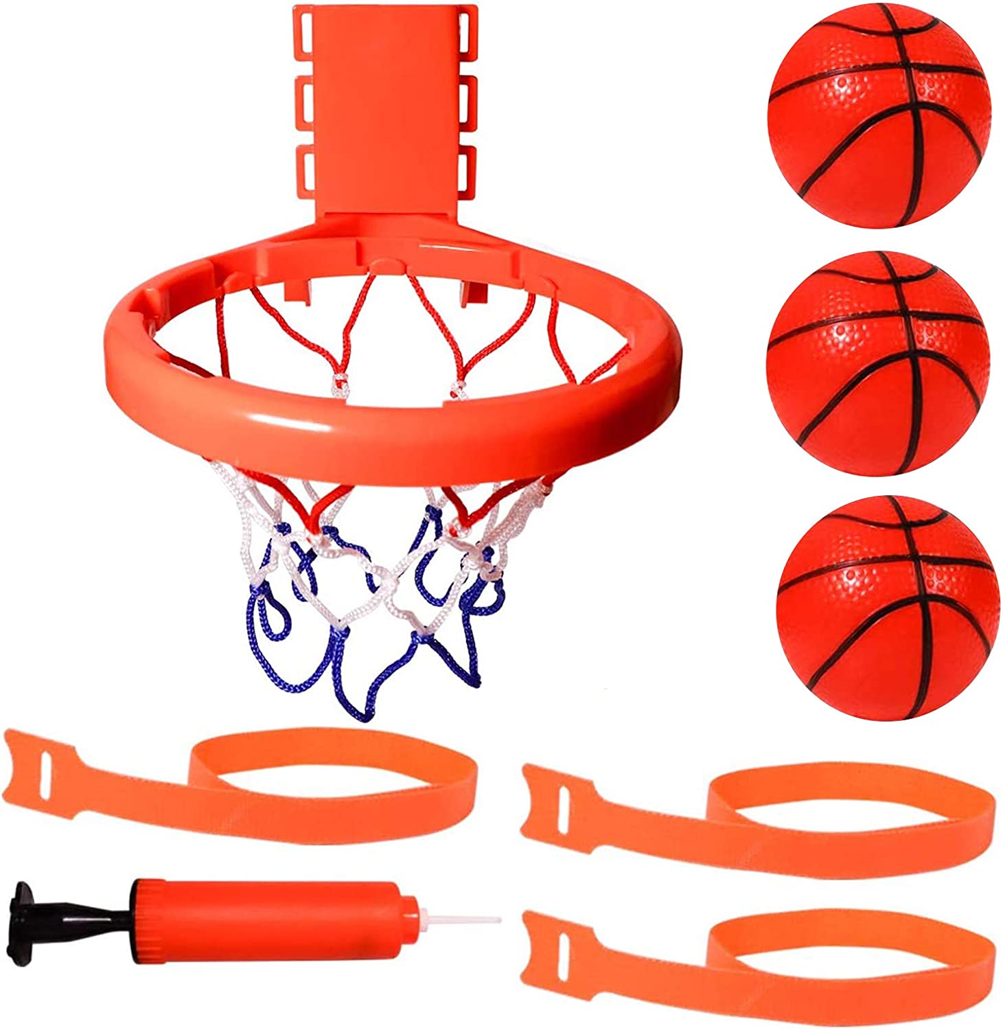 Cyfie Bathtub Basketball Hoop and Balls Set for Toddlers Boys Girls， Kids Toddlers Bath Toys Playset with 3 Soft Balls for Bathroom Home Office