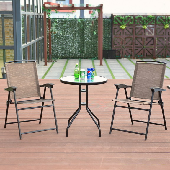 Costway 38461702 3 Pieces Bistro Patio Garden Furn...