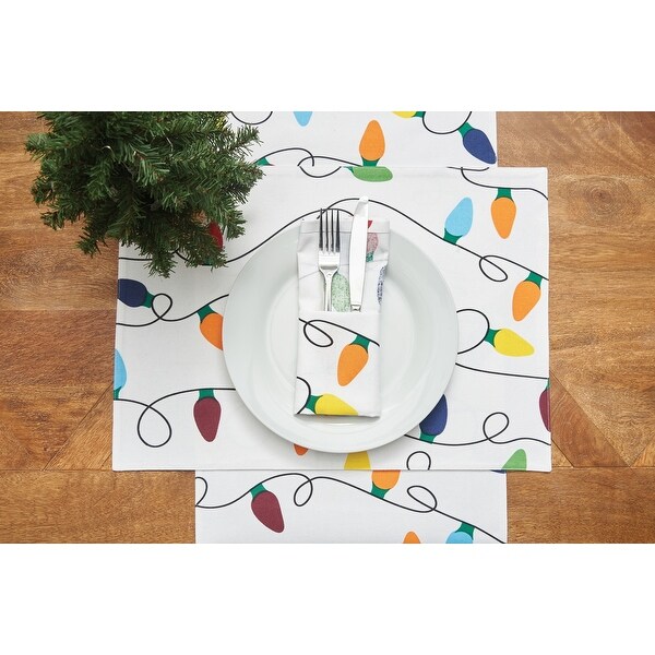 Christmas Light Printed Holiday Placemat Set of 6