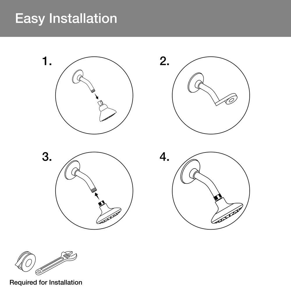 KOHLER Daisyfield 6-Spray Patterns with 1.75 GPM 4.94 in. Wall Mount Fixed Shower Head in Polished Chrome K-R24547-G-CP