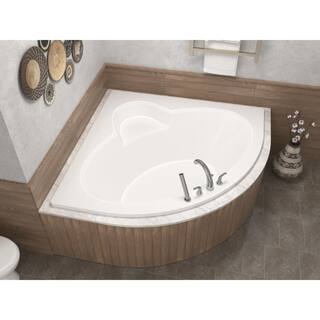 Universal Tubs Jasper 5 ft. Acrylic Center Drain Corner Drop-in Non-Whirlpool Bathtub in White HD6060AS