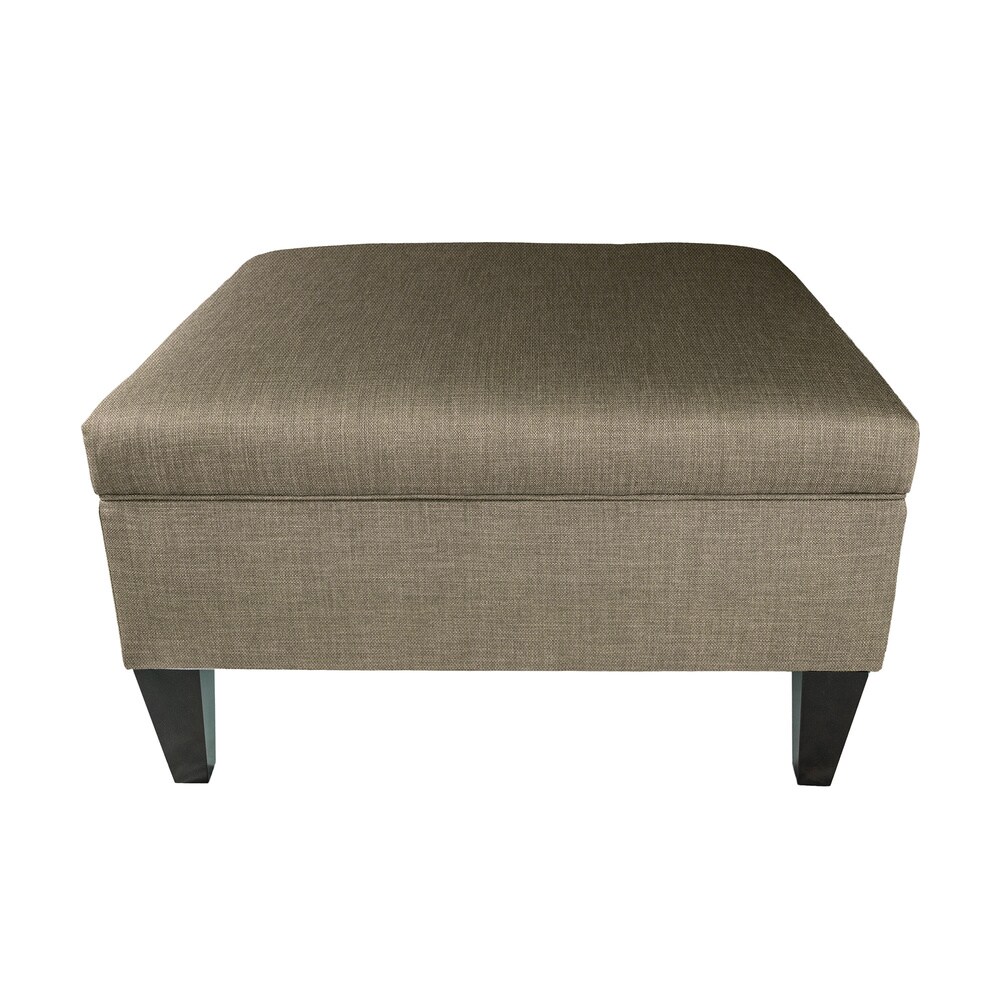 MJL Furniture Manhattan Espresso Upholstered Organizational Cocktail Ottoman Table